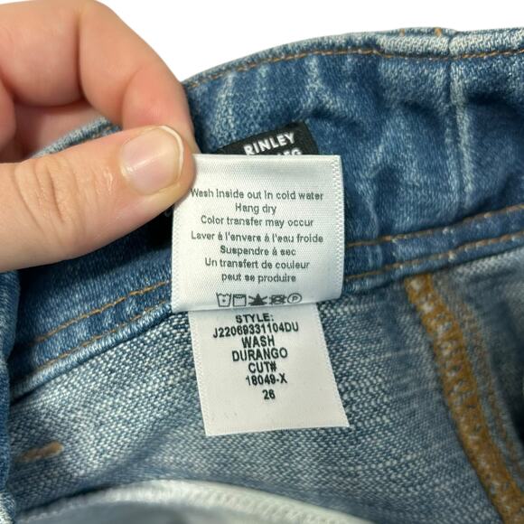 Veronica Beard Rinley Cropped Straight Leg High Rise Jeans Womens Sz 26 Belted - Picture 7 of 7